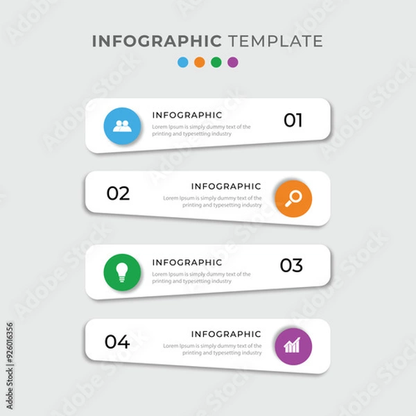 Obraz 4 Step flat business infographic template