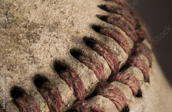 Obraz Macro of Old Baseball