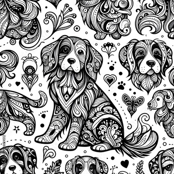 Obraz Ornamental Dog Pattern