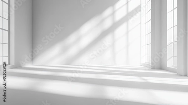 Fototapeta A clean, white background with soft shadows, ideal for minimalist and modern designs