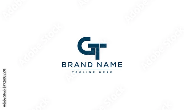 Fototapeta Logo design letter GT . Elegant modern. Vector template.
