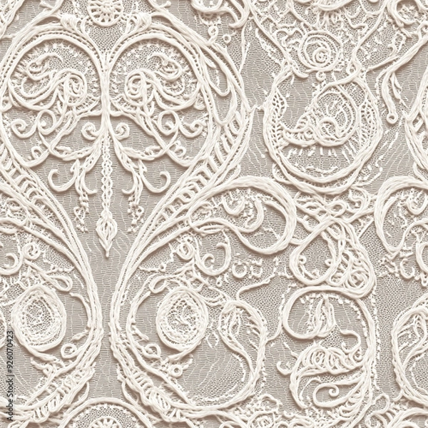 Fototapeta ヴィンテージ風装飾的ハートレースパターン