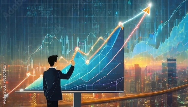 Fototapeta professional person with graph