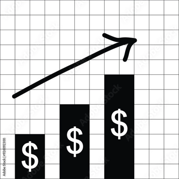 Fototapeta Dollar up vector illustration eps 10