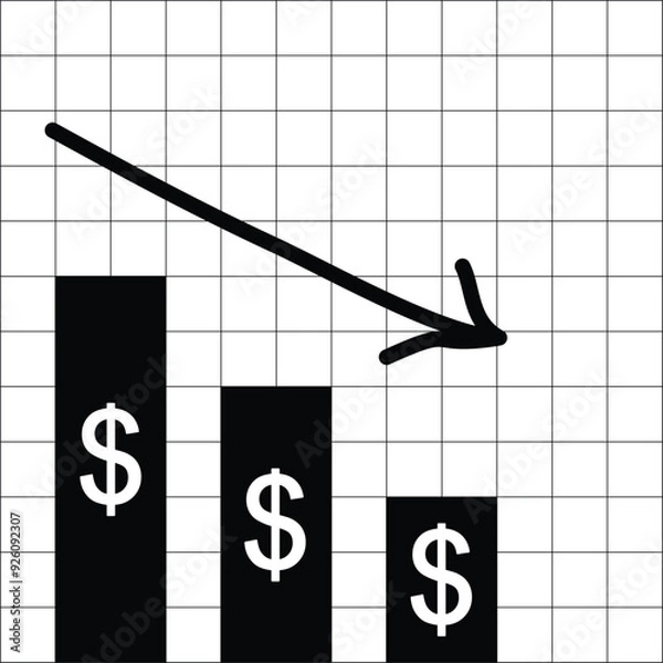 Obraz Dollar down vector illustration eps 10