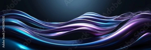 Obraz Technology digital wave background concept. curved wave in motion colorful gradient design on background