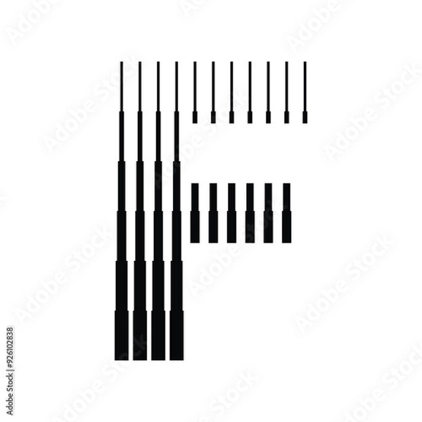 Fototapeta Letter F Logo with Abstract Line Pattern
