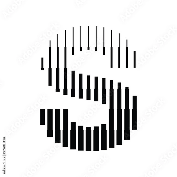 Fototapeta Letter S Logo with Abstract Line Pattern