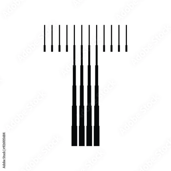 Fototapeta Letter T Logo with Abstract Line Pattern