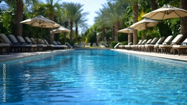 Fototapeta Tranquil Poolside Oasis with