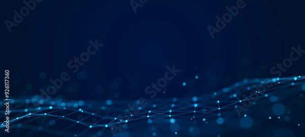 Obraz Technological background from dots and lines. Big data visualization. 3D rendering.
