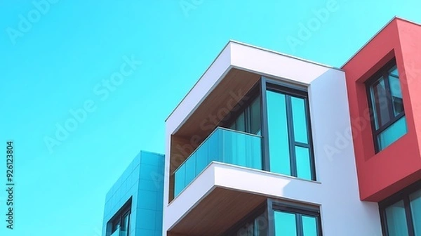 Obraz Modern Residential House with Elegant Architecture and Cozy Home Exterior Design