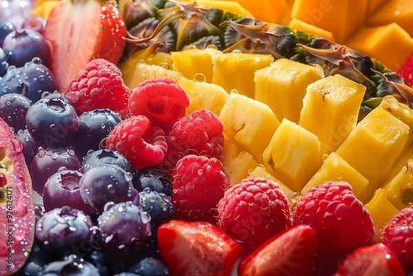 Fototapeta a close up of a variety of fruits