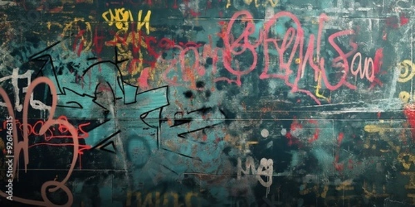 Fototapeta Vibrant Abstract Mural in Urban Setting created by ai
