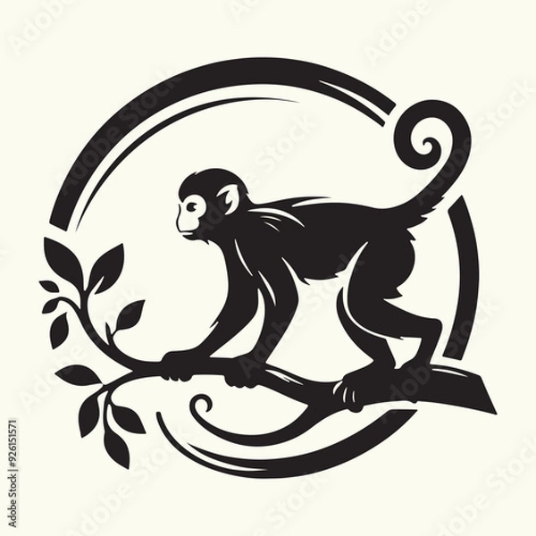 Fototapeta Monkey silhouette vector illustration design