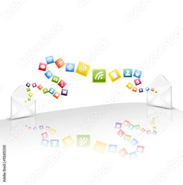 Obraz white envelope with icon 
