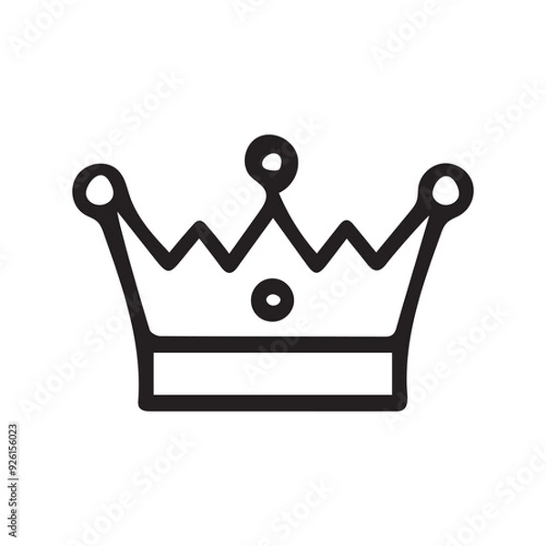 Fototapeta Crown icon.Flat color design.Vector illustration isolated on white background.