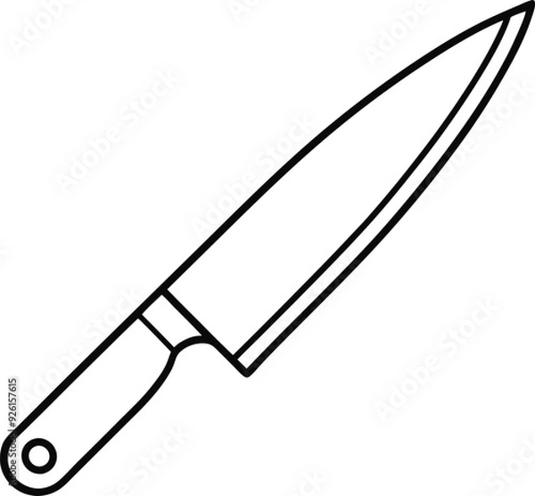 Fototapeta knife vector black and white