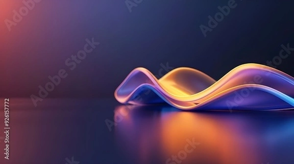 Fototapeta 3D rendering in Dreamworks style featuring an audio wave, AI intelligence, a SaaS platform, and a sleek executive profile, all set against a neon gradient background. --ar 169 --v 6.0 --s 750.