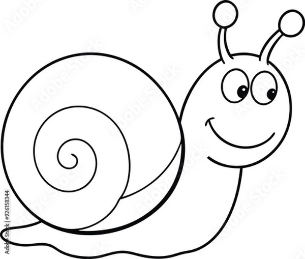 Fototapeta snail coloring page