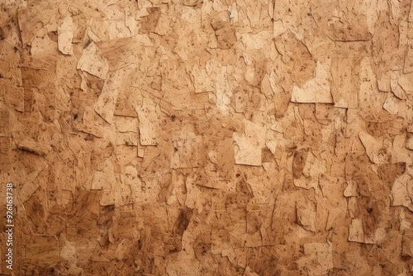 Fototapeta Processed collage of cork board or OSB board material texture. Background for banner, backdrop