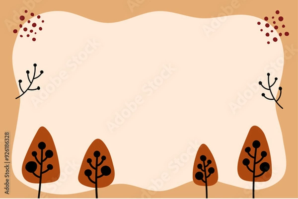 Fototapeta This is a background illustration of a forest in autumn.