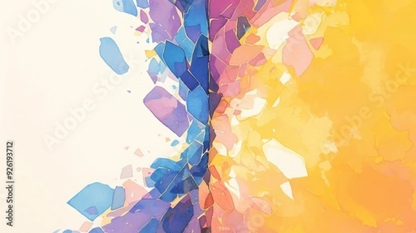 Obraz Inner Conflict Revealed - Split Composition with Contrasting Watercolor Emotions