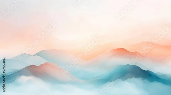 Obraz Serene Watercolor Tranquility - Surrender to Peaceful Ambiance with Soft Tones and Smooth Gradients