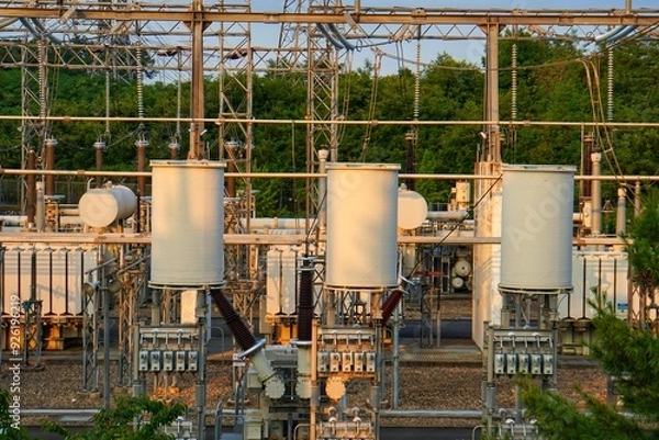 Obraz High voltage power transformer substation