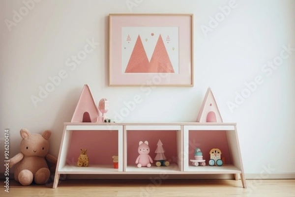 Fototapeta Toy furniture frame room.