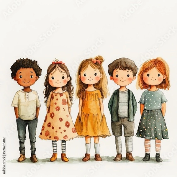 Obraz Joyful Gathering of Diverse Children in Spring