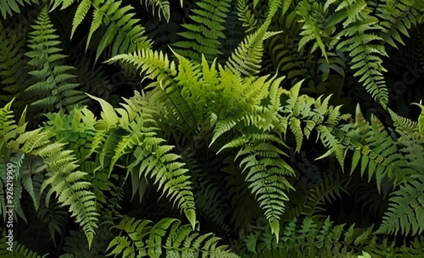 Obraz GREEN LEAVEIS PATTERN.