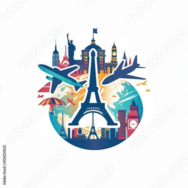 Obraz Reiseposter Logo - Generative AI
