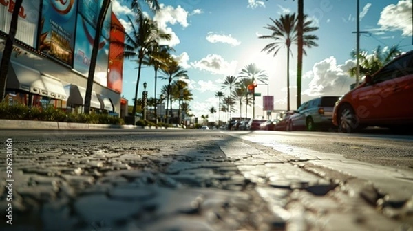 Obraz Straße bei Sonnenlicht - Generative AI