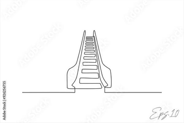 Fototapeta continuous line vector illustration design of a ladder