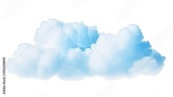 Fototapeta blue clouds on a white background. Telephoto lens photography Realistic daylight