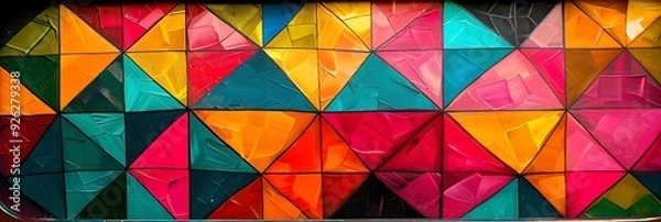 Obraz Abstract Geometric Pattern of Bright Colors Illustration