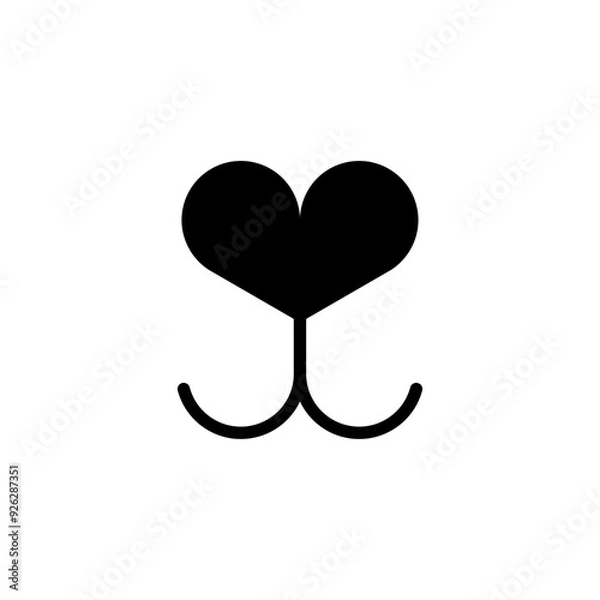 Obraz dog nose heart shape logo vector icon