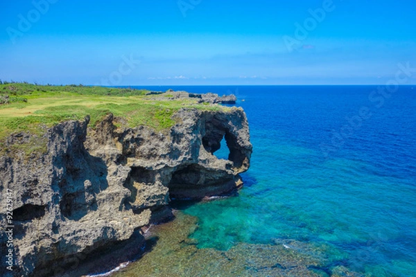 Fototapeta 沖縄県　万座毛の景色