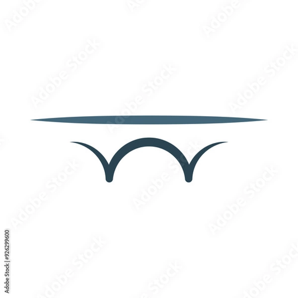 Fototapeta line bridge logo stylized vector icon