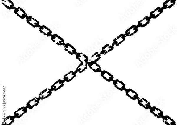 Obraz 黒の交差した鎖