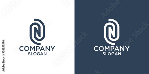 Fototapeta letter n abstract monogram logo vector design