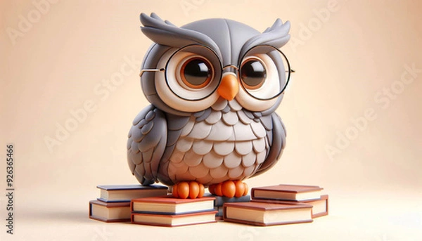 Obraz owl and books