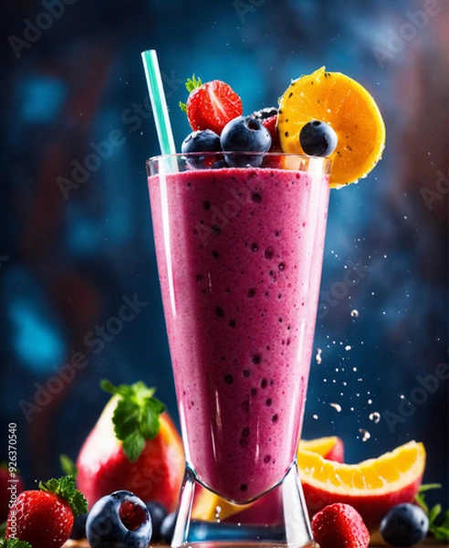 Obraz smoothie with blueberries