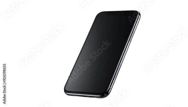 Obraz Modern smartphone with black screen and sleek design isolated on transparent background