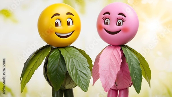 Obraz smiley emoji faces painted