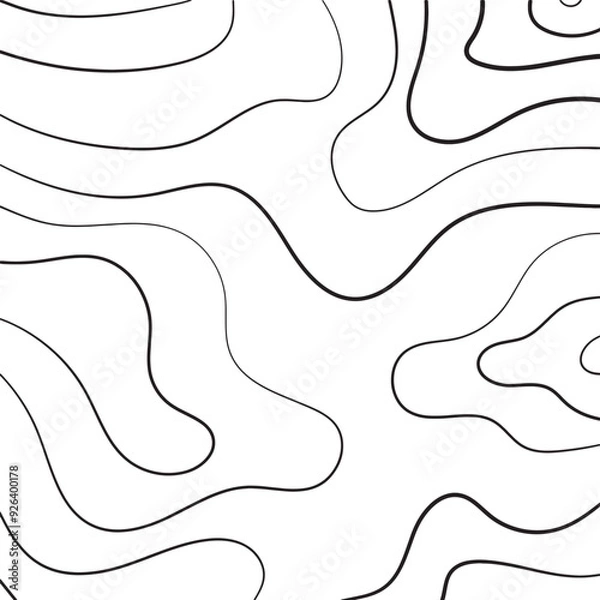 Fototapeta A seamless pattern of thin black lines creates a dynamic, flowing abstract design vector on a clean white background.