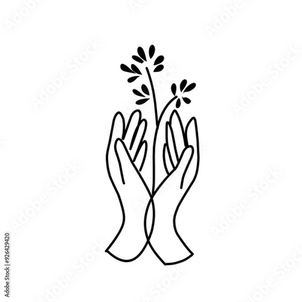 Fototapeta hand with leaf design