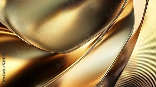 Fototapeta Sophisticated abstract background featuring golden geometric forms and a golden gradient, offering a refined and luxurious visual experience.
