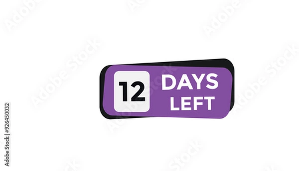 Fototapeta 12 days left Countdown number banner templates. time icon. Vector Illustration 
